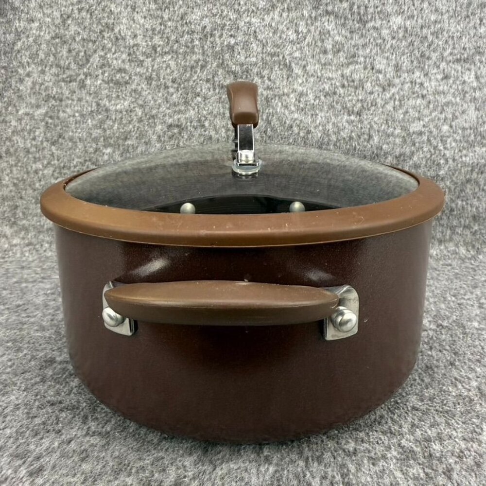 ✅Cooks Essentials 5qt Stock/Sauce-pot Strainer Lid NSF Certified Nonstick Brown - Picture 9 of 14